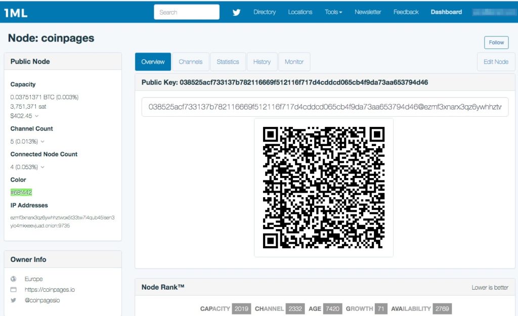 Coinpages Lightning Node