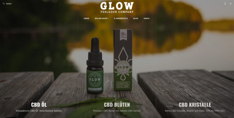 GLOW Cannabis Company | CBD Blüten & Hanf Shop 5 Bildschirmfoto 2021 06 09 um 15.00.20 768x388