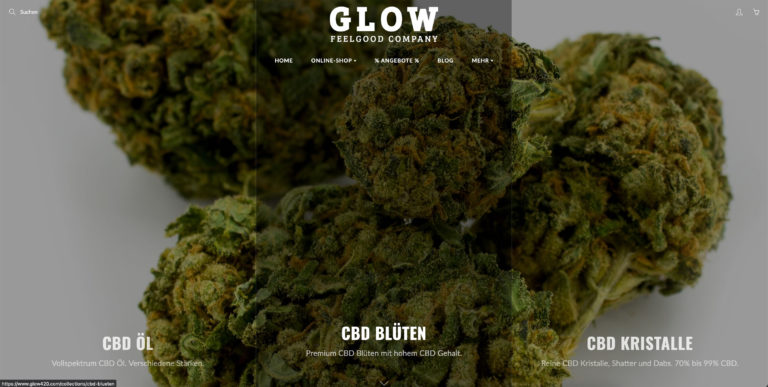 GLOW Cannabis Company | CBD Blüten & Hanf Shop 6 Bildschirmfoto 2021 06 09 um 15.00.42 768x387