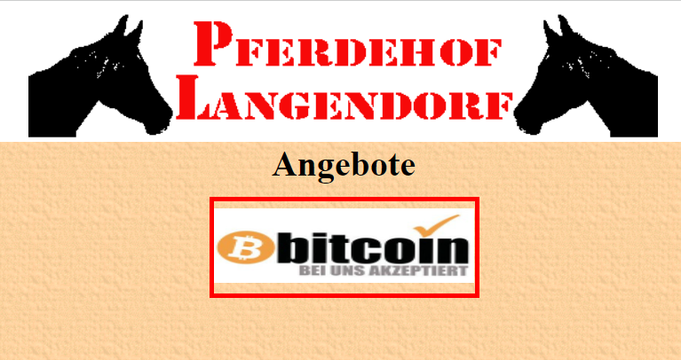 Pferdehof Langendorf akzeptiert Bitcoin