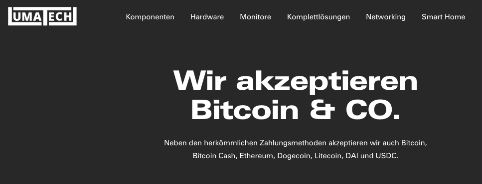 LumaTech akzeptiert Bitcoin