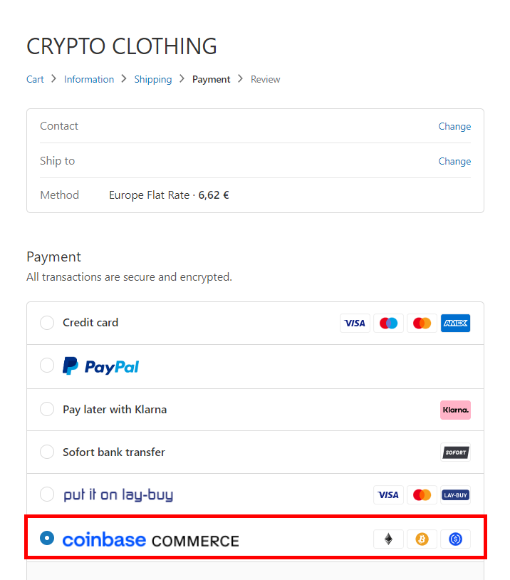 Crypto Clothing akzeptiert Bitcoin