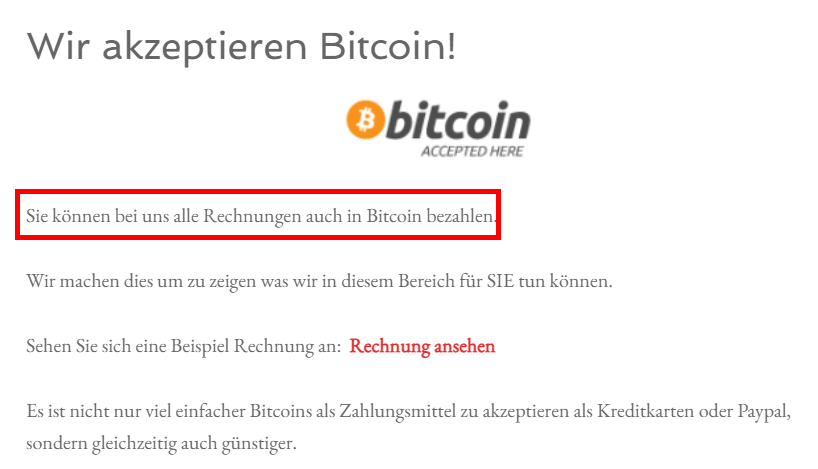 Success Swiss akzeptiert Bitcoin