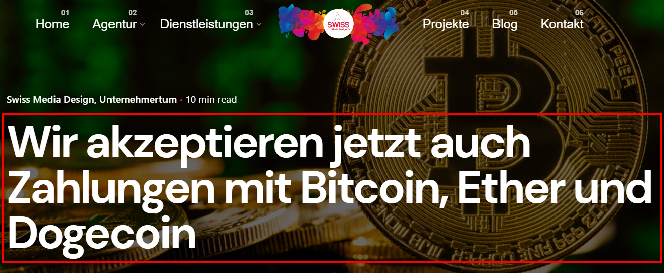 Swiss Media Design akzeptiert Bitcoin