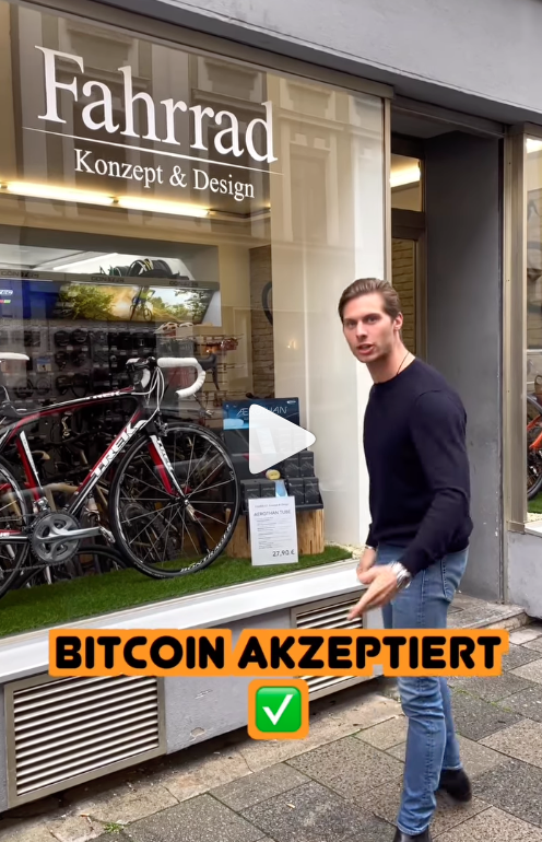 Fahrradkonzept akzeptiert Bitcoin
