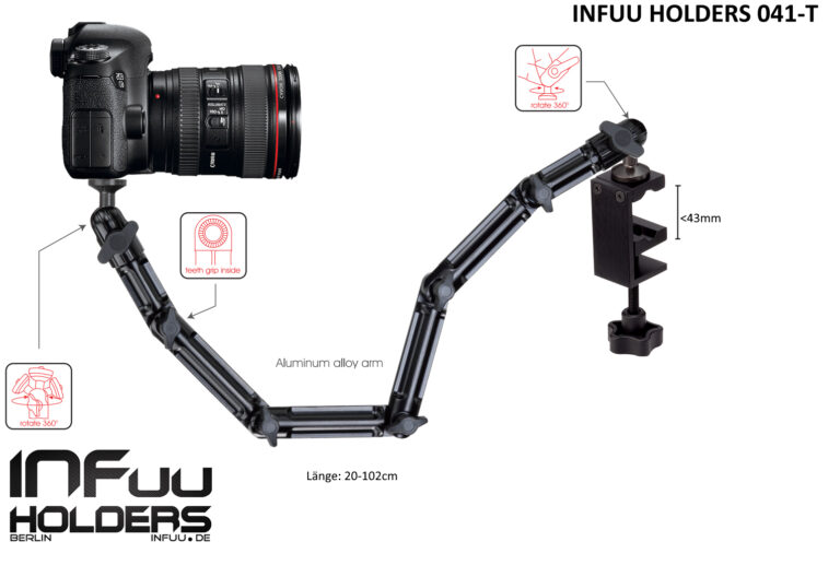 Infuu Holders - Professionelle Halterungen für Notebook, Kamera, Monitor, Tablet-PC für Auto, Flugzeug, Boot und Büro 13 041 T 768x517