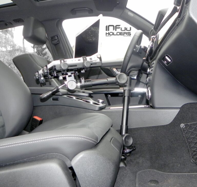 Infuu Holders - Professionelle Halterungen für Notebook, Kamera, Monitor, Tablet-PC für Auto, Flugzeug, Boot und Büro 6 notebook halterung auto kfz lkw 768x731