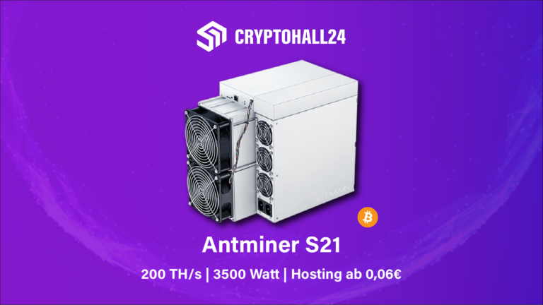 Cryptohall24 - der deutsche Krypto-Experte im Bereich ASIC-Mining & Mining-Hosting 7 Bitmain Antminer S21 200 TH Bitcoin Miner Cryptohall24 768x432