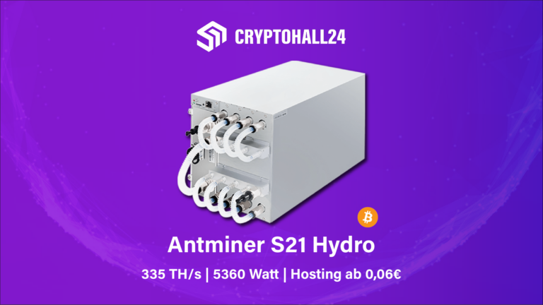 Cryptohall24 - der deutsche Krypto-Experte im Bereich ASIC-Mining & Mining-Hosting 8 Bitmain Antminer S21 Hydro 335 TH Bitcoin Miner Cryptohall24 768x432