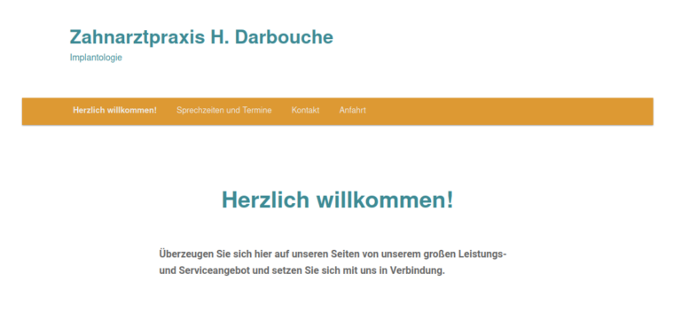 Zahnarztpraxis H. Darbouche 4 Darbouche Eingang 2 768x353