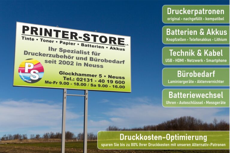 Printer-Store e.K. - Druckerzubehör und Bürobedarf 9 Werbetafel Printer Store 768x511