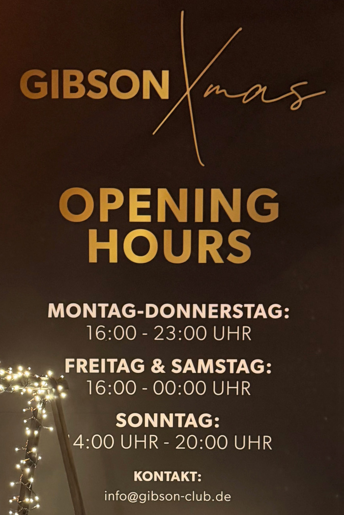 Gibson Xmas Opening hours Gibson Xmas Opening hours