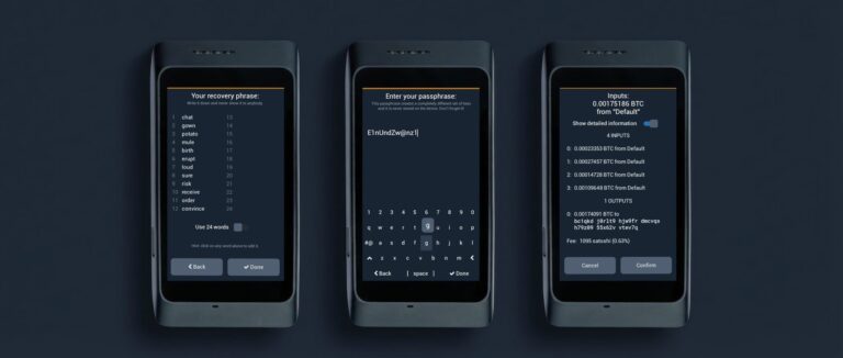 ClavaStack 8 specter shield metal black 3screens pin seed xpub darkblue floating ai generate jpg 768x326