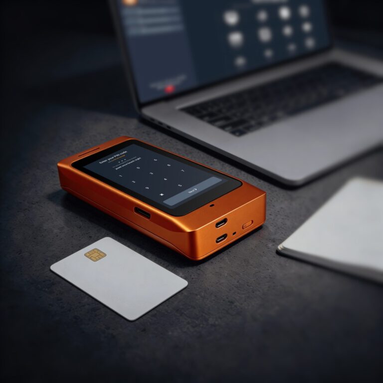 ClavaStack 5 specter shield metal orange pin entry smartcard laptop desk clean fokus jpg 768x768